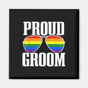 Lgbtq Bröllop - Gay pride Flagga - Groom Squad - P Magnet