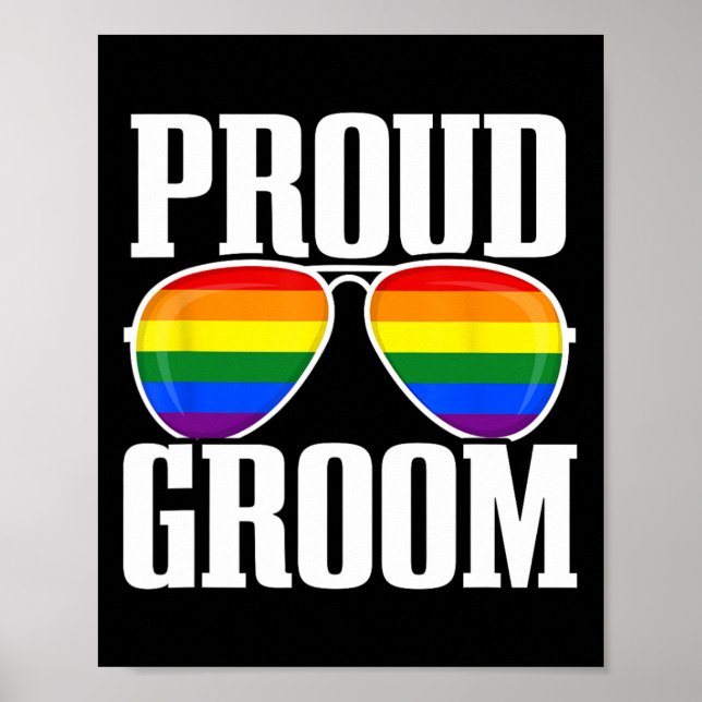 Lgbtq Bröllop - Gay pride Flagga - Groom Squad - P Poster (Framsidan)