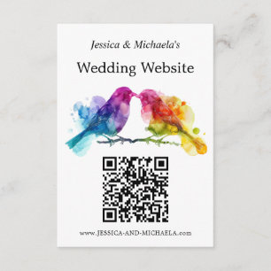 LGBTQ+ bröllop webbplats Rainbow Lovebird Tilläggskort