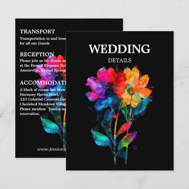 🌈 LGBTQ Bröllopsdetaljer Petals & Pride  Tilläggskort (Fram/baksida)