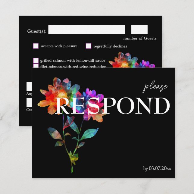 🌈 LGBTQ Budget with menu  Petals & Pride  OSA Kort (Fram/baksida)