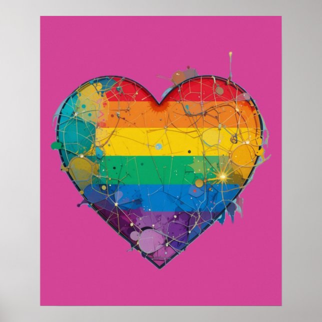 LGBTQ Chaos Heart Hand plockade Digital Art Poster (Framsidan)
