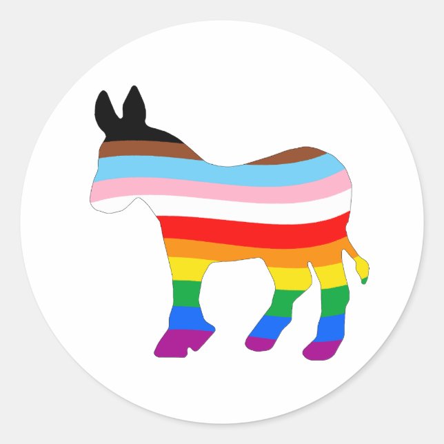 LGBTQ-demokrat Runt Klistermärke (Framsida)