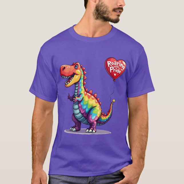 LGBTQ Dino-anslutning med Pride T Shirt (Framsida)