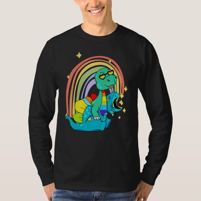 LGBTQ   Dinosaur   Rex Wearing Dino Costume T Shirt (Framsida)