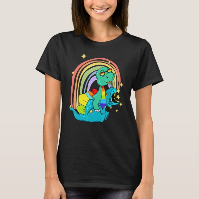 LGBTQ   Dinosaur   Rex Wearing Dino Costume T Shirt (Framsida)