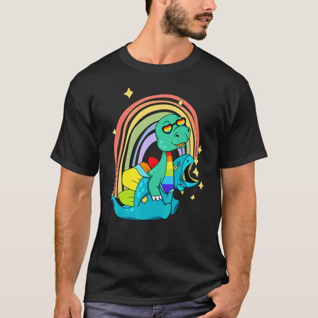 LGBTQ   Dinosaur   Rex Wearing Dino Costume T Shirt (Framsida)