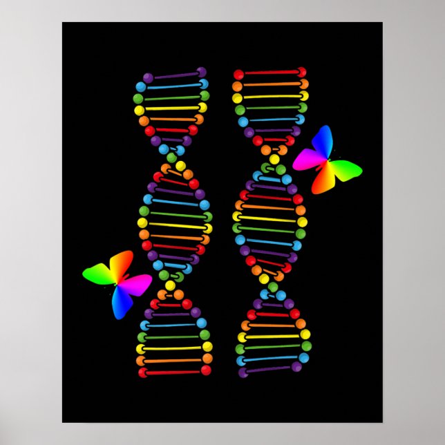 LGBTQ DNA Rainbow Flag Butterfly Gay Pride Month L Poster (Framsidan)