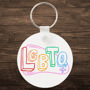 LGBTQ+ Doodle Nyckelring