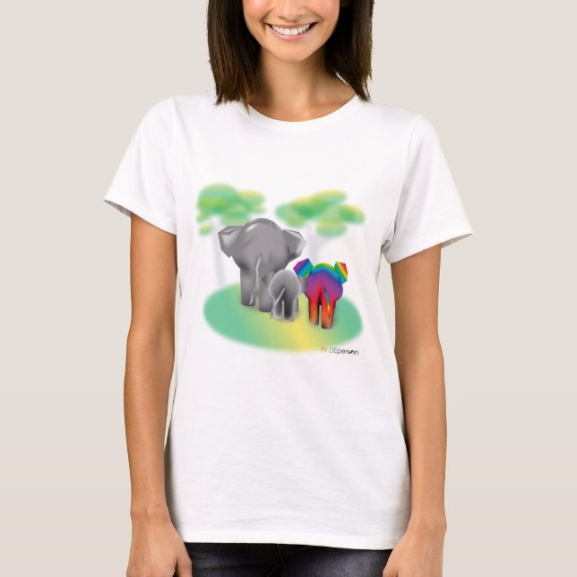 LGBTQ Elephant Family -"Varje familjs Har en" T Shirt (Framsida)