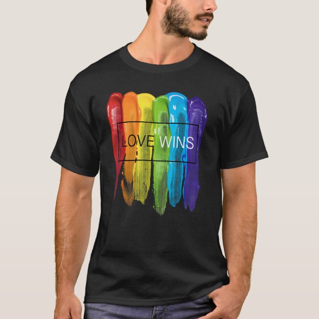 LGBTQ Equality Gay Pride Love Wins Be Yourself Mon T Shirt (Framsida)