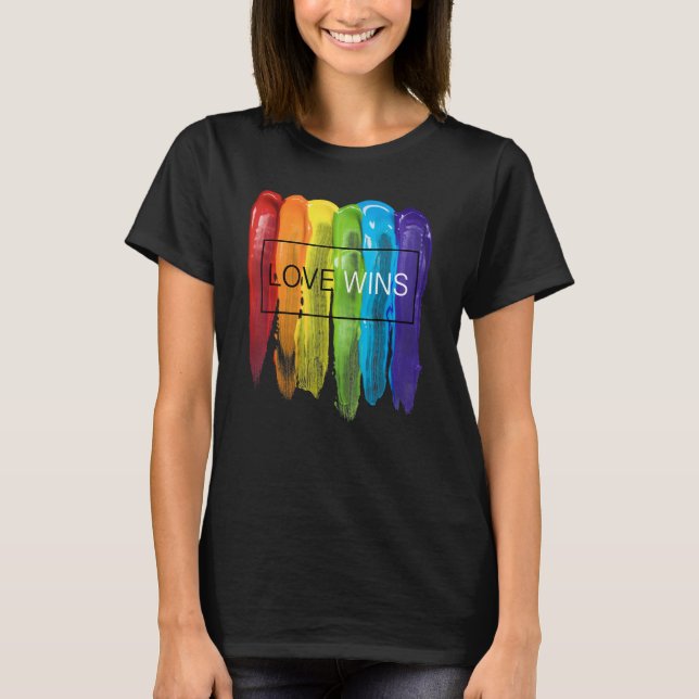 LGBTQ Equality Gay Pride Love Wins Be Yourself Mon T Shirt (Framsida)