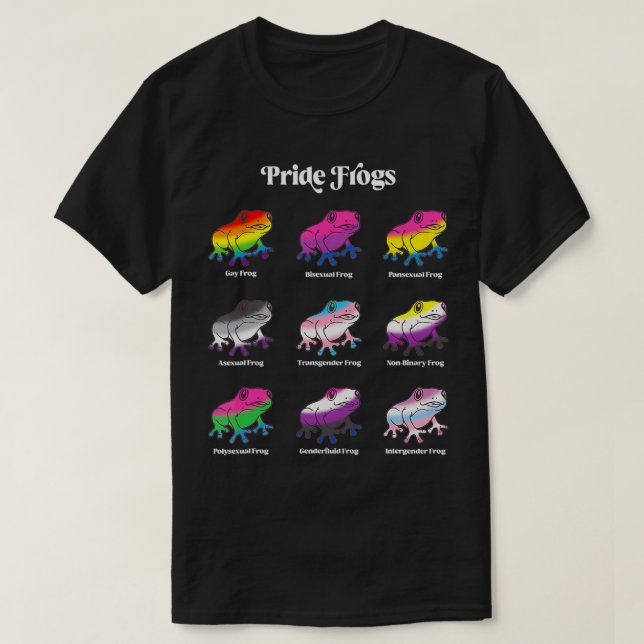 LGBTQ Flag Kawaii Pride Frogs Gay Trans Non Binary T Shirt (Design framsida)