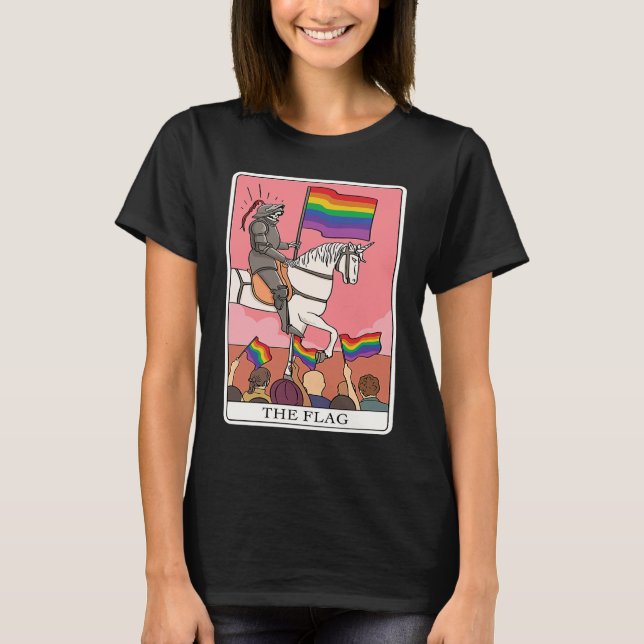 LGBTQ FLAG Tarot Card Finger for a Tarot Reader T Shirt (Framsida)