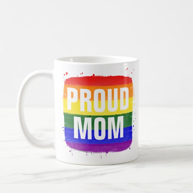 LGBTQ Flagga Stolt Mamma Kaffemugg (Vänster)