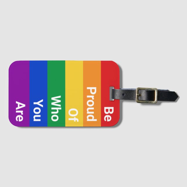 LGBTQ+-Flagga, var stolt över vem du är Bagagebricka (Framsida horisontal)