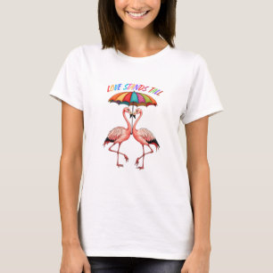 LGBTQ flamingos som står på ett skonsamt sätt unde T Shirt