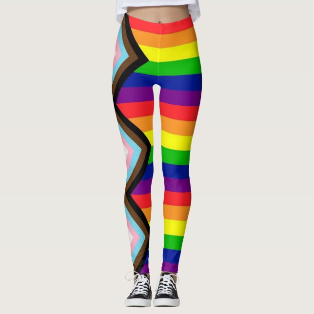 LGBTQ+ Framsteg Pride Unisex Trend  Leggings (Framsida)