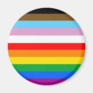 LGBTQ+ framstegsflaggans ränder Magnet