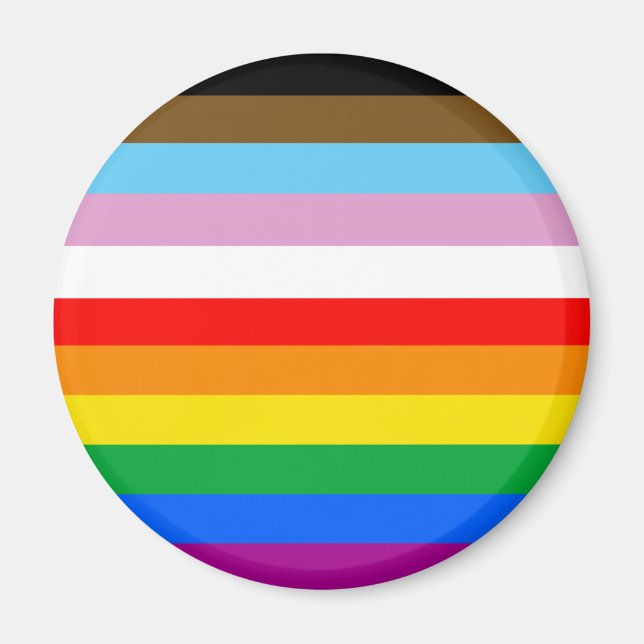 LGBTQ+ framstegsflaggans ränder Magnet (Framsidan)