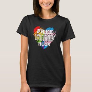 Lgbtq Free Little Brother Hugs Gay pride Lgbt Ally T Shirt