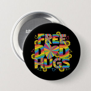 LGBTQ - Free Pappa Hugs - Rainbow Färg Knapp