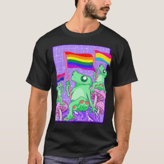 LGBTQ Frog Ally Frog LGBT Pride Panseual Biseual F T Shirt