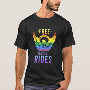 Lgbtq Gay Beard Mustache Ride Queer Rainbow T Shirt