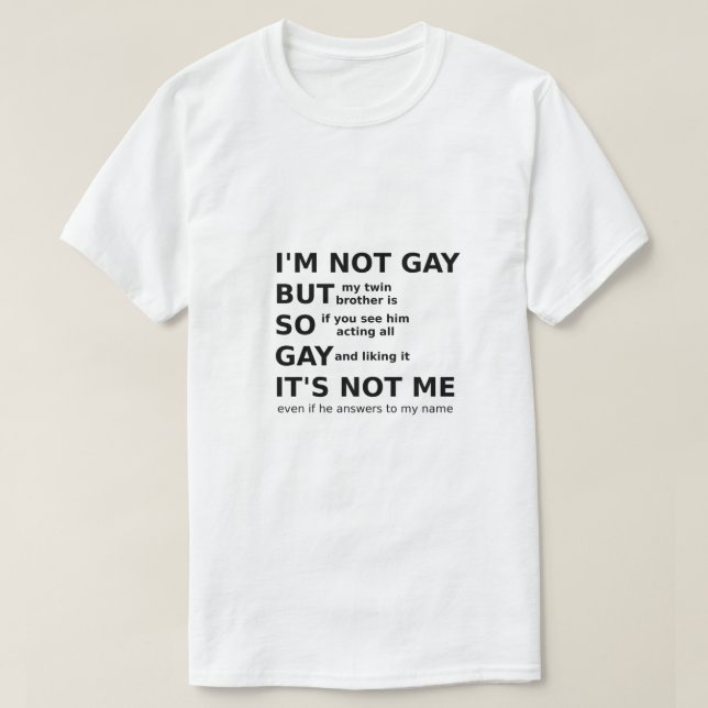 LGBTQ, Gay Gay Gift Idea Black Text T Shirt (Design framsida)
