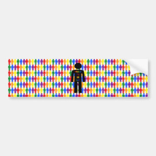 LGBTQ Gay Man Silhouette och Rainbow Manar Bildekal