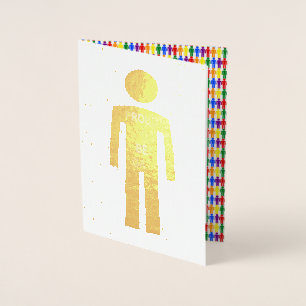 LGBTQ Gay Man Silhouette och Rainbow Manar Folierat Kort