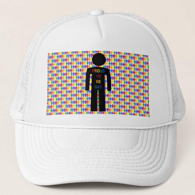 LGBTQ Gay Man Silhouette och Rainbow Manar Keps (Framsida)