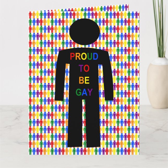 LGBTQ Gay Man Silhouette och Rainbow Manar Kort (Framsida)