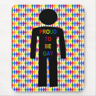 LGBTQ Gay Man Silhouette och Rainbow Manar Musmatta