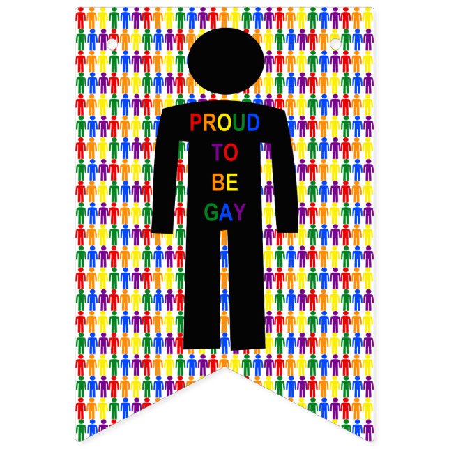 LGBTQ Gay Man Silhouette och Rainbow Manar Vimplar (Första flaggan)