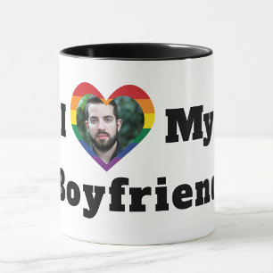 LGBTQ Gay Pride Anpassad bild Jag älskar min pojkv Mugg