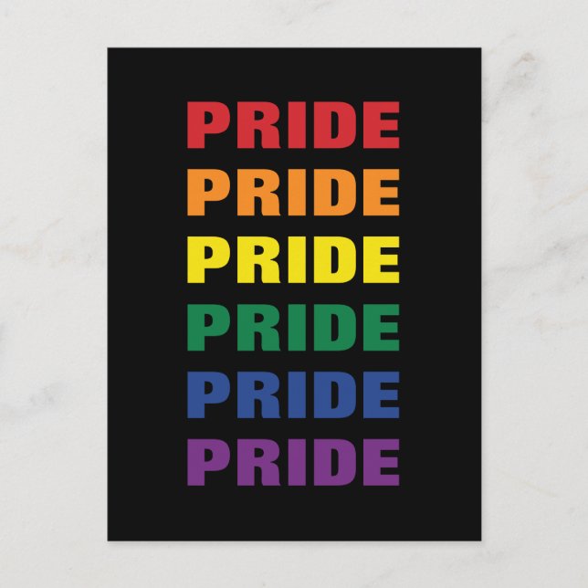 LGBTQ Gay Pride Anpassningsbar Upprepad Text Vykort (Framsida)