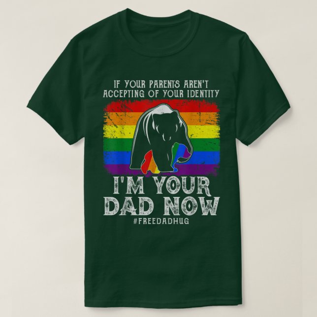 LGBTQ Gay pride är din Pappa-fria Pappa Hugs T Shirt (Design framsida)