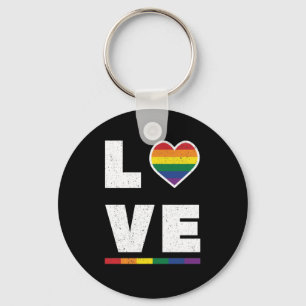 LGBTQ Gay pride Flagga Distress Grunge Kärlek Nyckelring