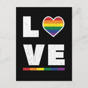 LGBTQ Gay pride Flagga Distress Grunge Kärlek Vykort
