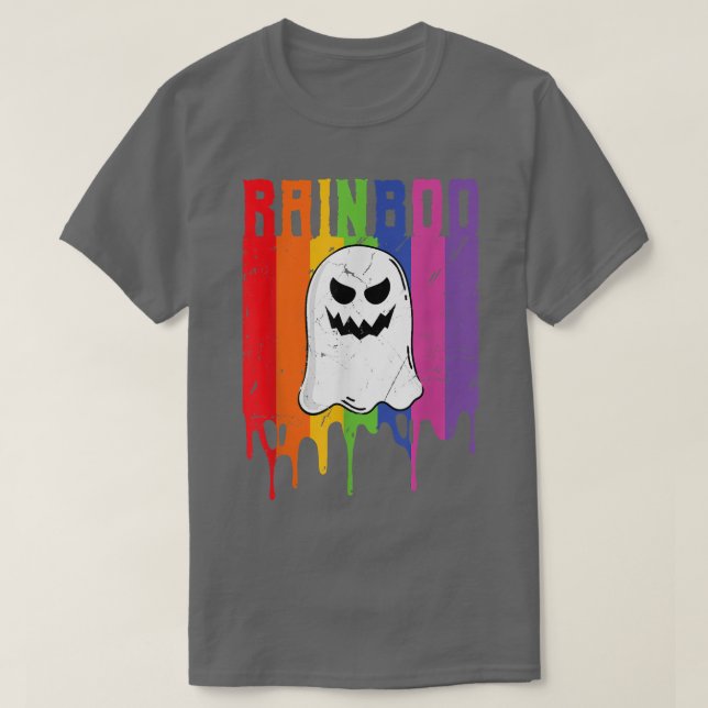 LGBTQ Gay pride Flagga Ghost Rainbow Halloween Fun T Shirt (Design framsida)