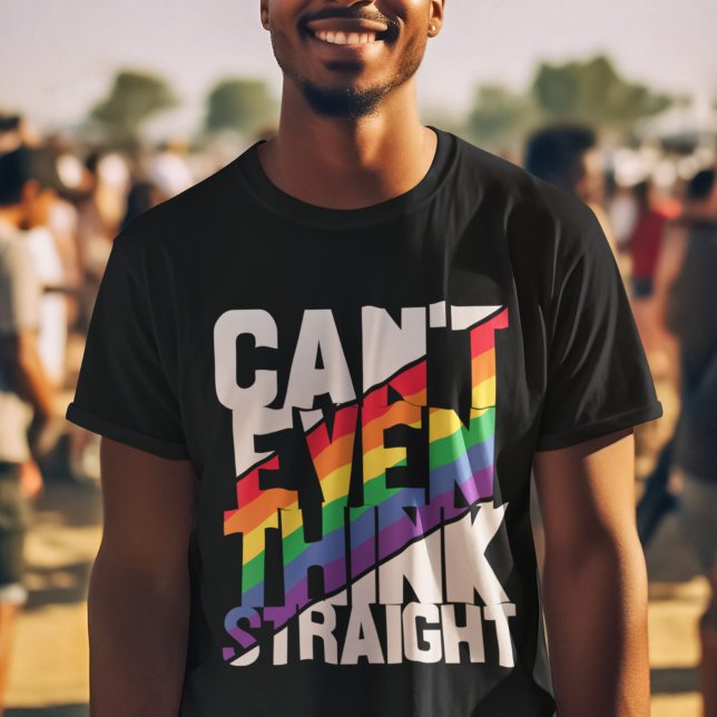 LGBTQ gay pride kan inte ens tänka raka regnbåge T Shirt (Skapare uppladdad)