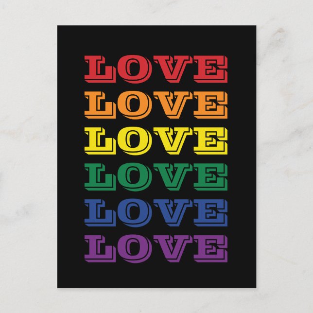 LGBTQ Gay Pride Kärlek Anpassningsbar Upprepad Tex Vykort (Framsida)
