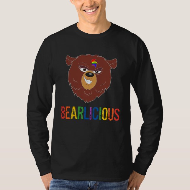 LGBTQ Gay Pride Month Parade Festival Bearlicious  T Shirt (Framsida)