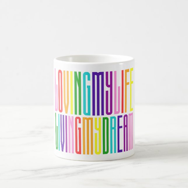 LGBTQ Gay pride Rainbow Flagga Text färgstark Kaffemugg (Center)