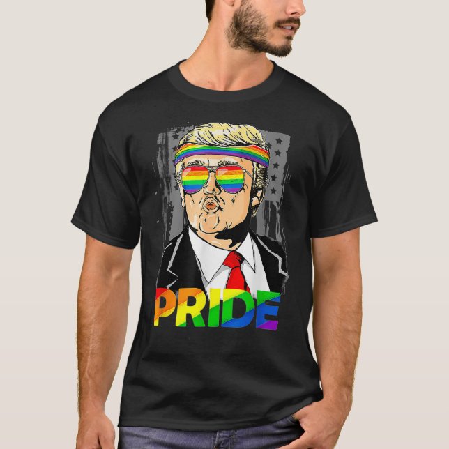 LGBTQ Gay pride Trump T Shirt (Framsida)