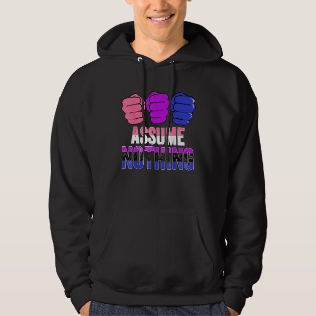 LGBTQ Genderfluid Pride Assume Nothing Gender Flui Hoodie (Framsida)