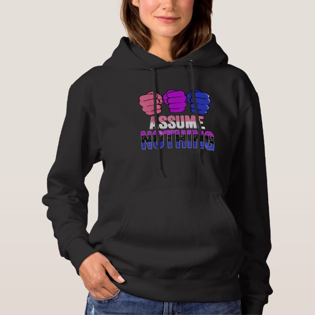 LGBTQ Genderfluid Pride Assume Nothing Gender Flui T Shirt (Framsida)