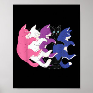 Lgbtq Genderfluid Pride Flagga - Katter Hög Gender Poster