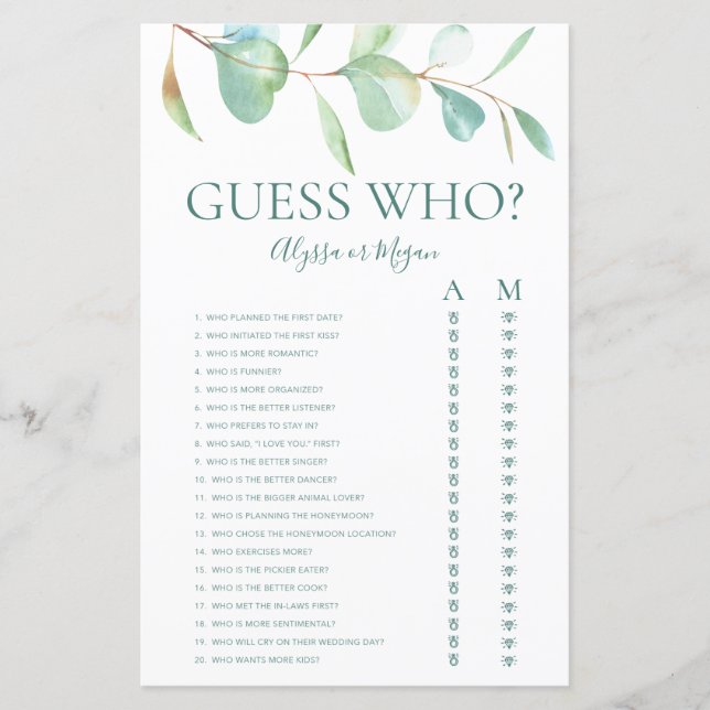 LGBTQ Gissa vem som spelar eukalyptus (Framsida)